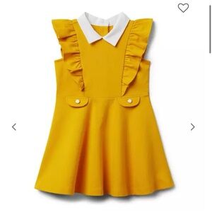 NWT JANIE & JACK MUSTARD COLLARED RUFFLE PONTE DRESS 2T